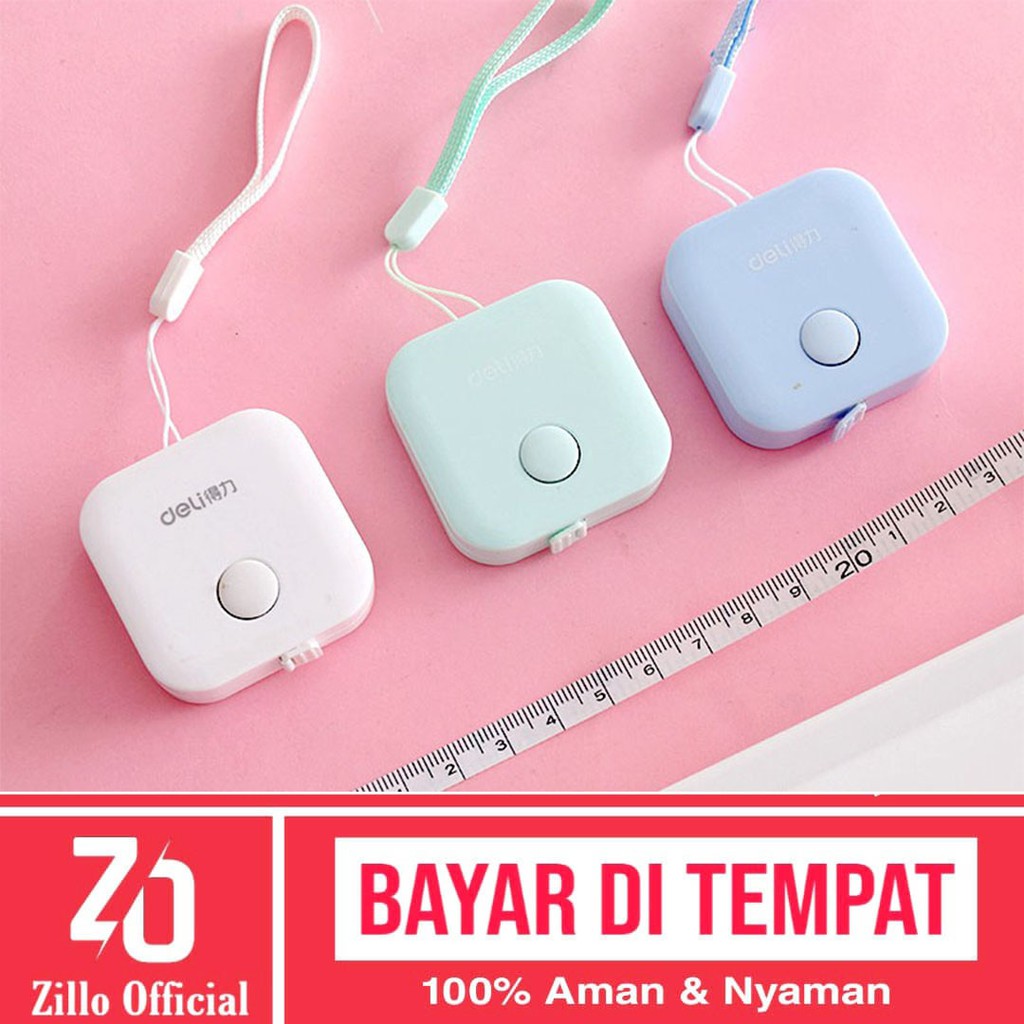 ZILLO Meteran Baju Alat Pengukur Baju Meteran Kotak Portable Alat Ukur Baju Badan Warna Pastel Soft