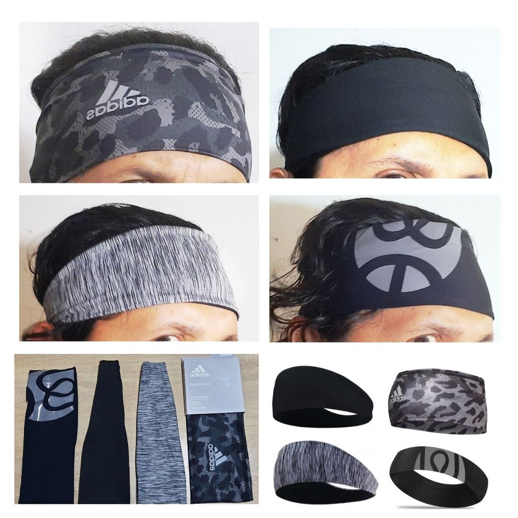 Ikat Kepala Headband Sport Adidas Ori 100% &amp; Bandana Biasa Sepeda Bola Yoga 111140