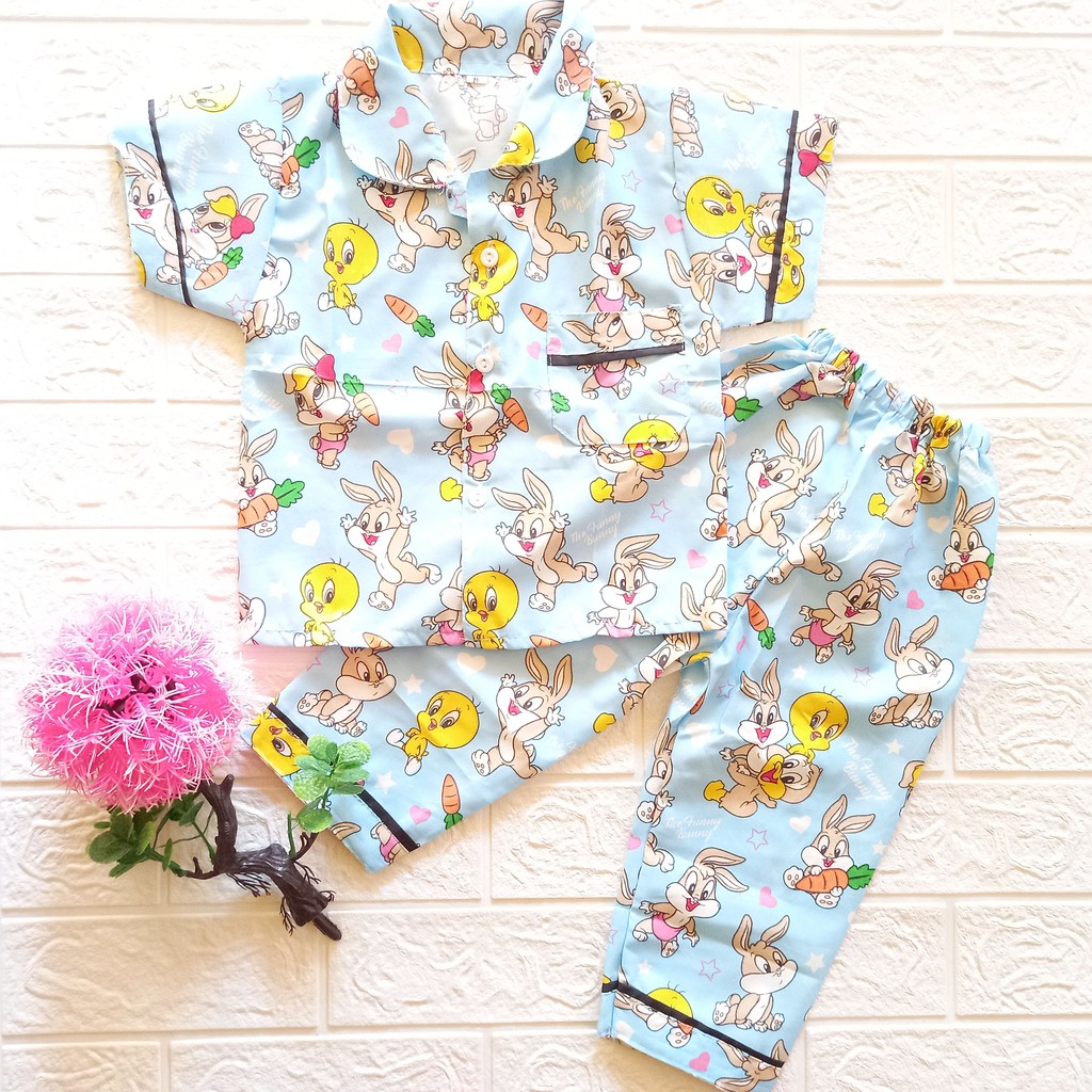 PIYAMA ANAK KARAKTER TWEETY SIZE "M" TERMURAH/BAHAN ADEM/NYAMAN DIPAKAI ANAK/BAJU TIDUR ANAK