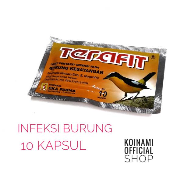 TERAFIT @ 1 sachet isi 10caps / obat burung bird / pernafasan infeksi / unggas / eka farma