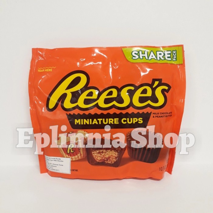 

Reese's Reeses Peanut Butter Cups Milk Chocolate Miniature 297 gr