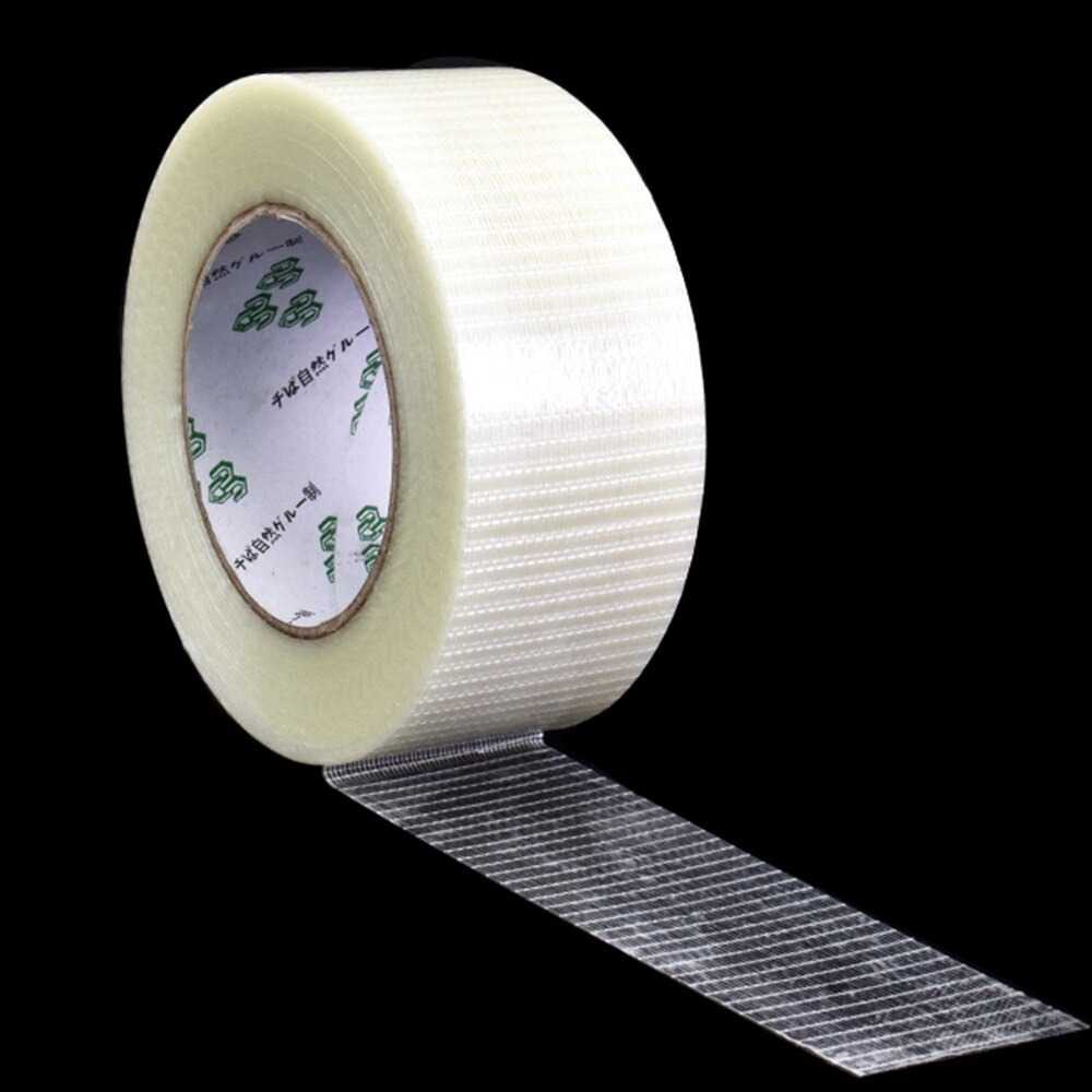 Lakban Super Strong Grid Fiber Tape 25 Meter Plaster Kuat Material Serat Fiber Multifungsi Reparasi Perlengkapan Rumah