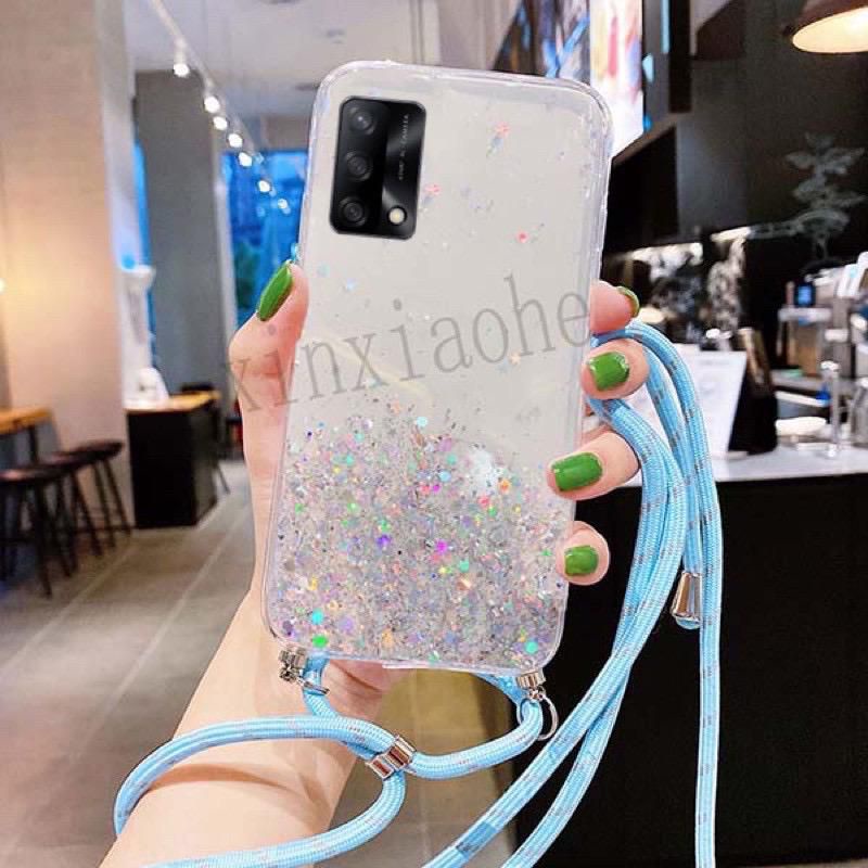 Case Tali Nagita Oppo A95 4G Lanyard Glitter Gantungan