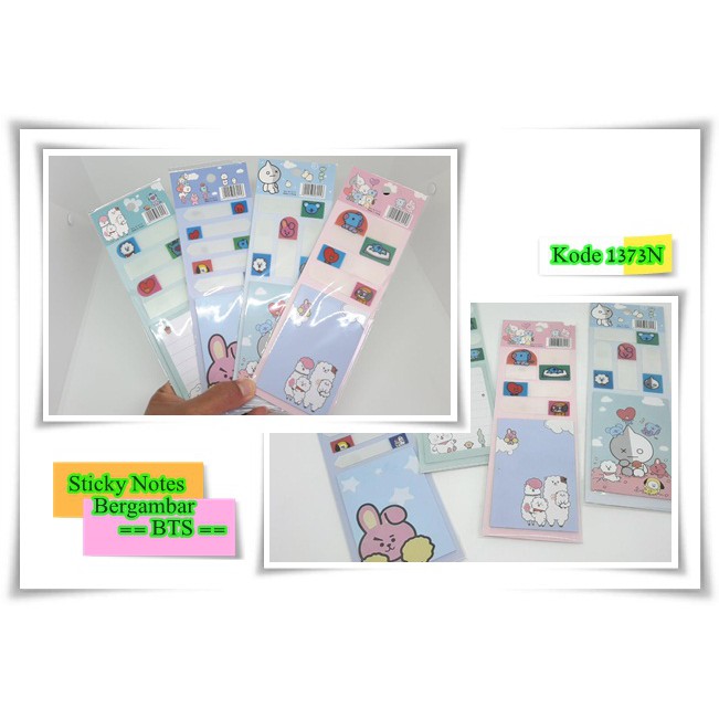 

Sticky Note BTS/ BT21 Post It Pembatas Buku Halaman Notes Memo Murah