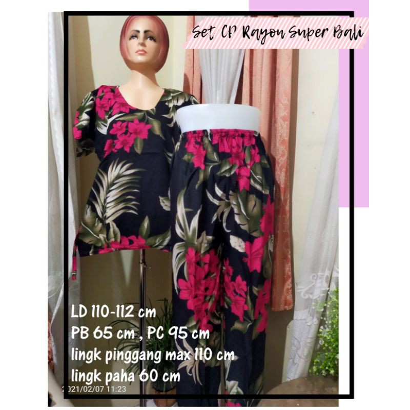 Set celana panjang Rayon Super