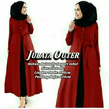 Dress Outer Yulita- Outer Muslim Wanita - Pakaian Muslim wanita