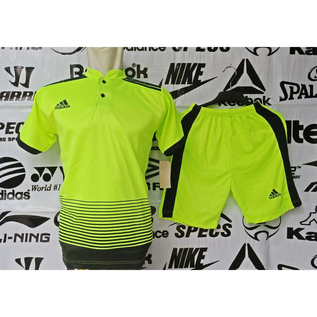 Setelan Jersey Futsal Sepak Bola Voly Adidas Kancing Dan Kerah Simple Grosir Murah