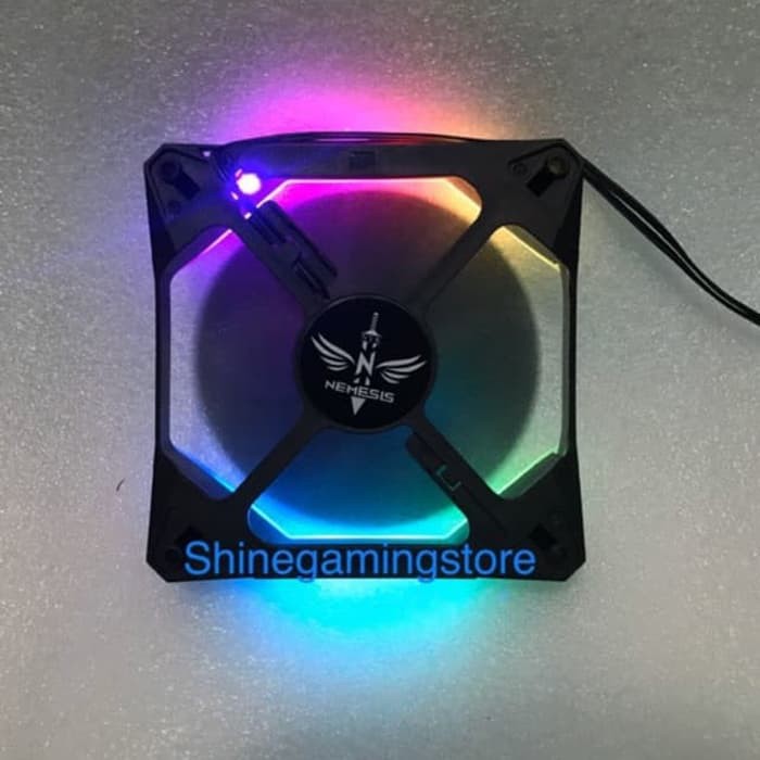 NYK Spider X Shape Fan Casing 12cm LED RGB Illumination Gaming Fan Case 12 Cm