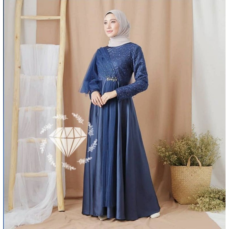 Baju Gamis Muslim Terbaru 2020 2021 Model Baju Pesta Wanita Kekinian Bahan Velvet Kondangan Remaja Shopee Indonesia