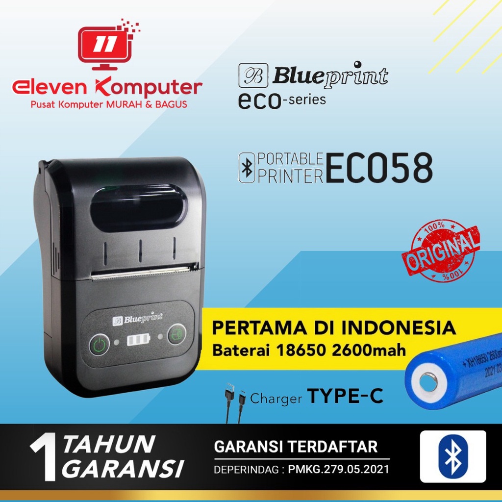 BLUEPRINT PORTABLE PRINTER THERMAL MINI BLUETOOTH ECO58