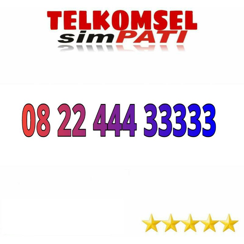 nomor cantik telkomsel simpati 22 444 33333 panca