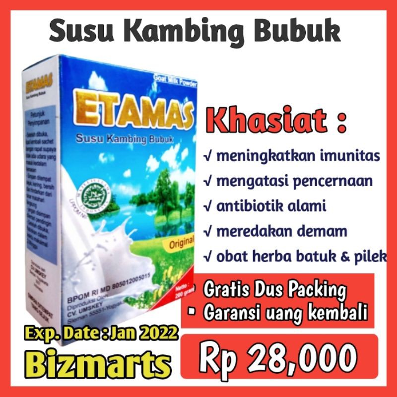 

Susu Kambing Etawa Bubuk ETAMAS isi 200 gram Bantu Mencegah Tulang Keropos