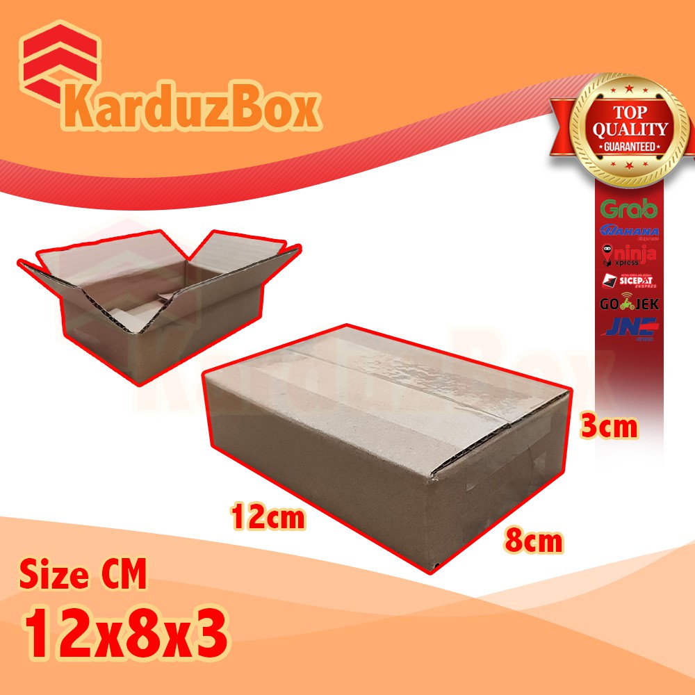 

12x8x3 kardus box packaging POLOS BARU