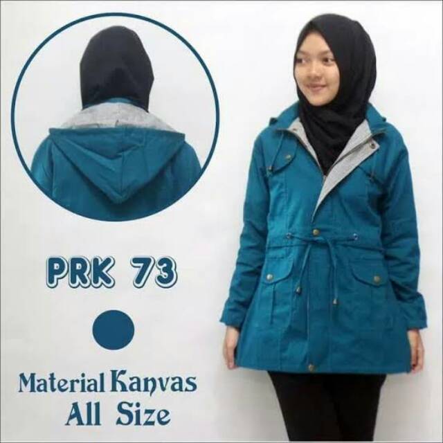 Jaket Parka Wanita Hijau Tosca