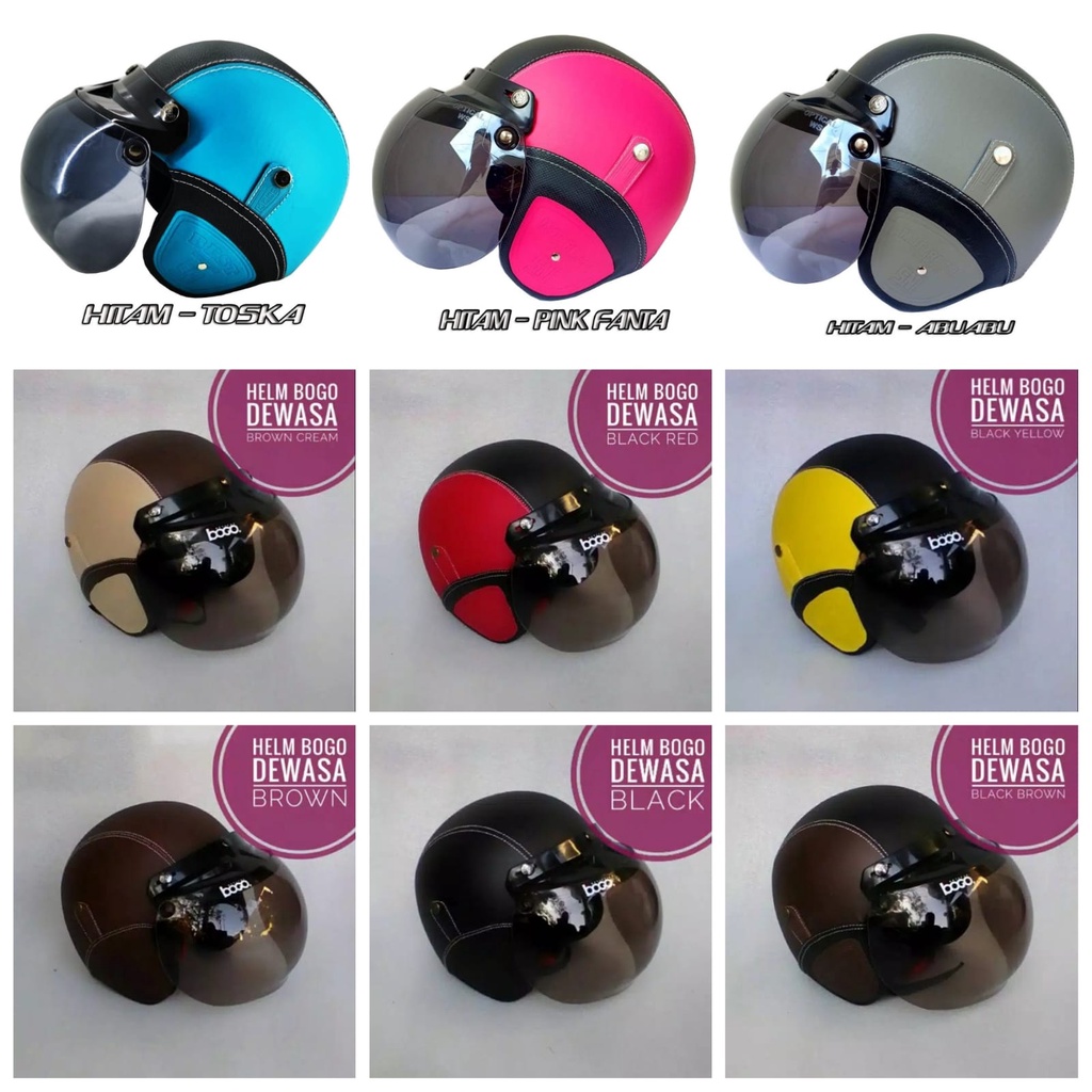 HELM BOGO DEWASA KACA CEMBUNG FREE BOX