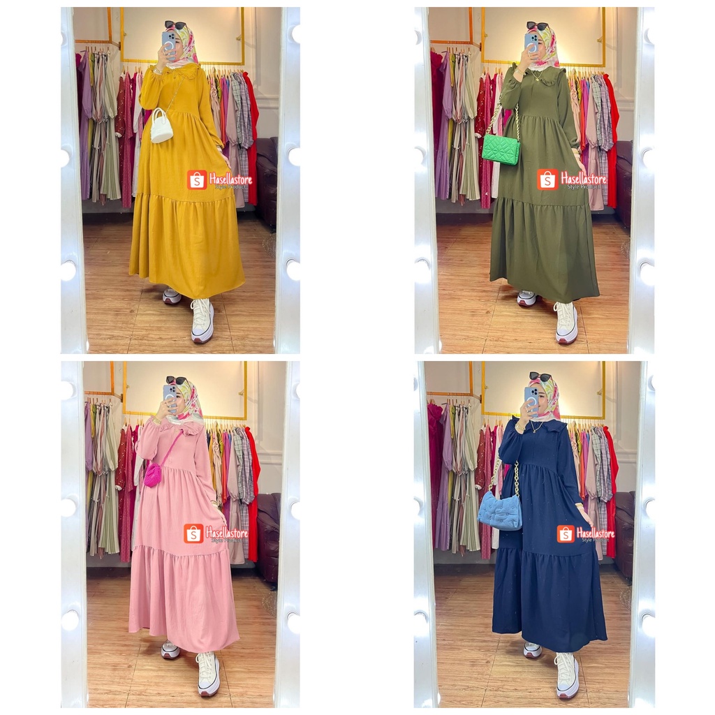 Gamis Zoya Midi Dress / Gamis Zoya Fashion Muslim / Midi Dress / Dress Rayon / Baju Wanita / Tunik M