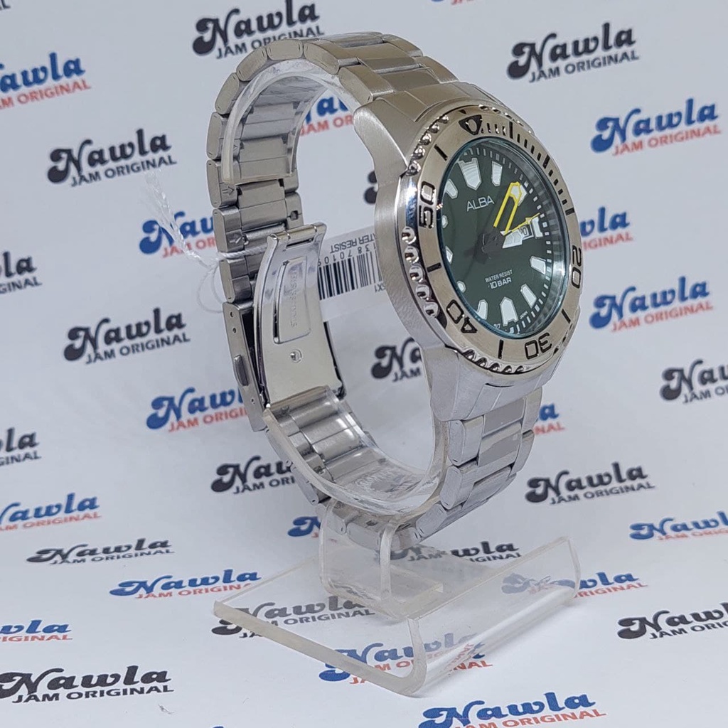 Alba Quartz AG8M05X1 Green Dial - Jam Tangan Pria AG8M05