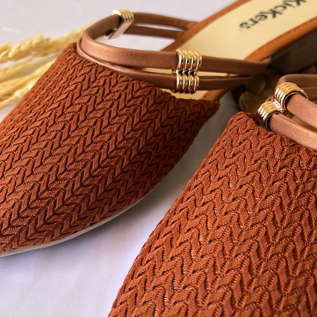 sepatu slop wedges SLOP MULES GEMPI 1 cewek sandal sendal fashion termurah terbaru terlarisSepatu Flat Wanita Rajut Import Model Glamour Selop Tertutup Rajut Wedges Heels 3cm Wanita | Wide Fit | Import | Premium Quality
