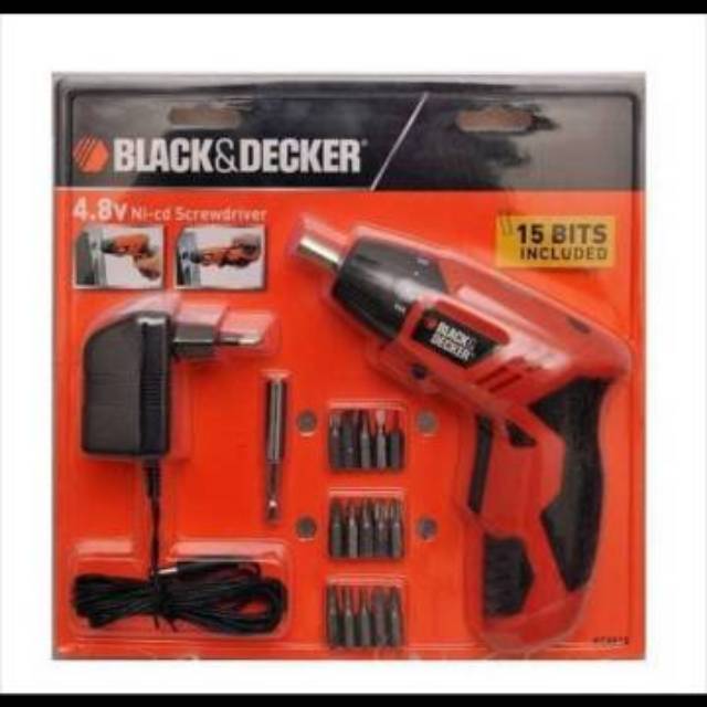 Mesin obeng Screwdriver 4.8V KC4815 Black and dacker KC4815-B1