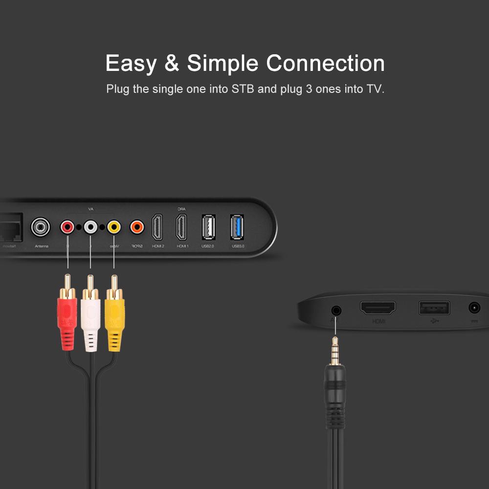 Kabel Audio video-s av 3.5mm to rca 3 male goldplated std 1.5m - Cable audio to av rca 3 1.5 meter