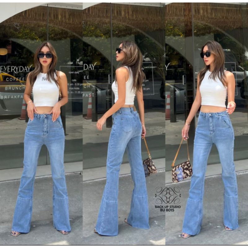 NEW READY CELANA BACK UP BU8015 HW DENIM CUTBRAY PANTS BEST SELLER IMPORT BANGKOK CELANA JEANS WANIT