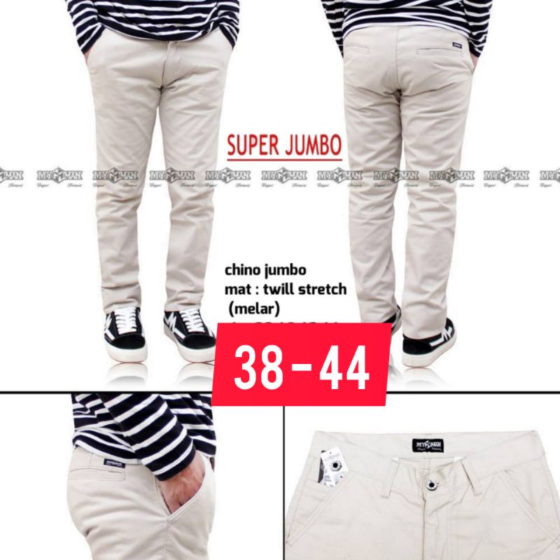 Celana Chino Jumbo Pria Wanita Panjang big size 38 40 42 44 CELANA CHINO SLIM FIT PRIA original my man