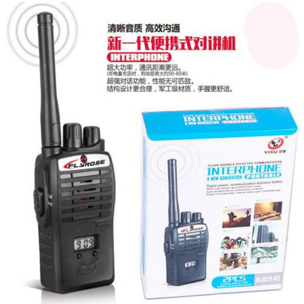 Permainan Walkie Talkie 2 PCS HT Anak Flyrose Kids Mainan Alat Komunikasi Walki Talki Mini