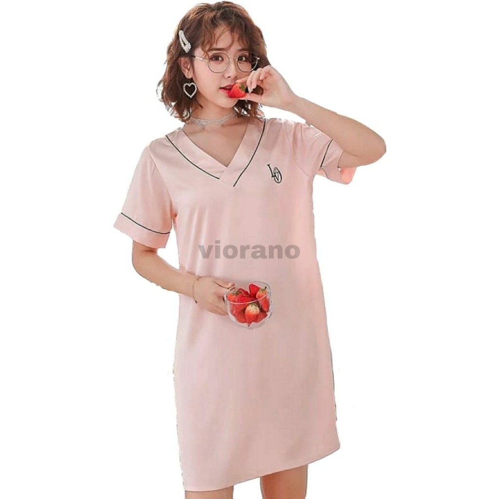 Baju Tidur Wanita Classy Dress Satin Sexy Baju Rumahan Mini Dress Santai Bahan Silk Satin Seksi