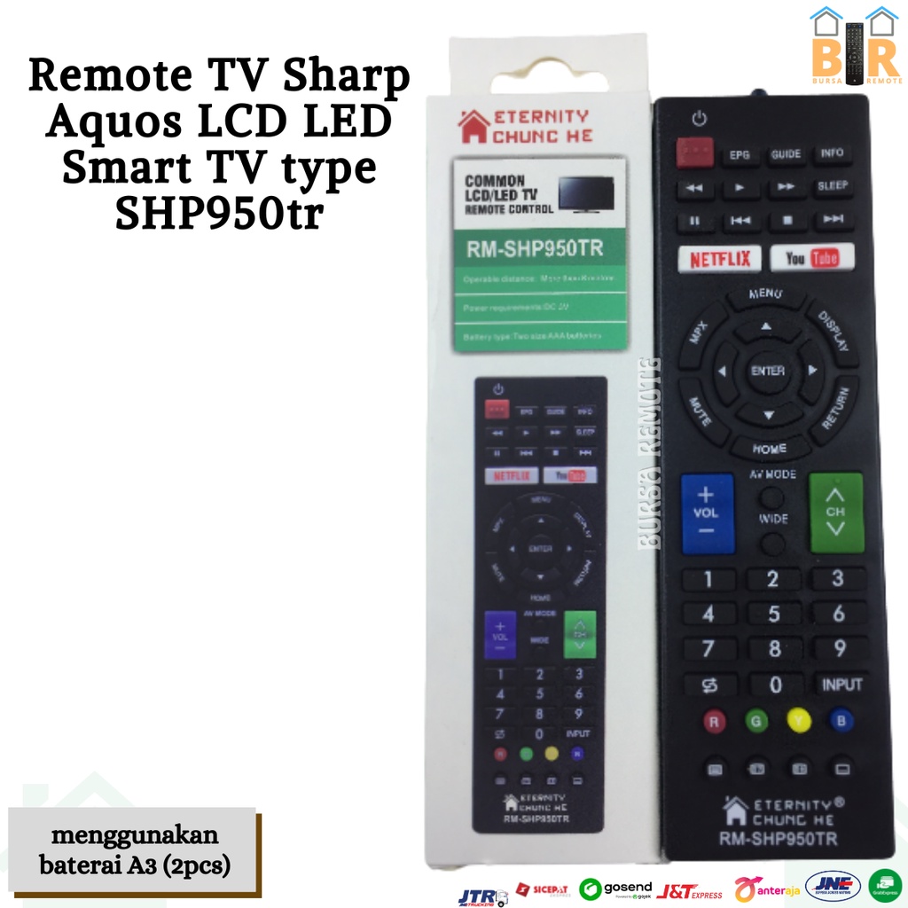 Remot / Remote TV Sharp Aquos LCD LED Smart TV type RM-ED033 / ecer dan grosir