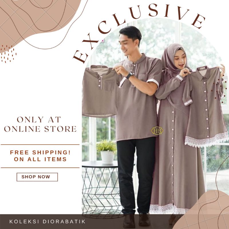 Couple Gamis Keluarga Hulya//M.L.XL.XXL Familly Set • Koko Gamis Anak 4-10th • Baju Couple Keluarga