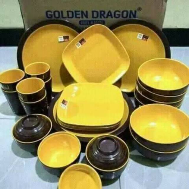 5kg!!!  SET 30PCS GOLDEN DRAGON MELAMIN