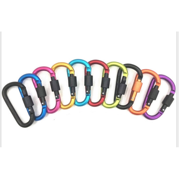 【Warna Dipilih】Quickdraw Carabiner Aluminium Alloy` Karabiner` Gantungan Kunci` Keychain Lock Buckle