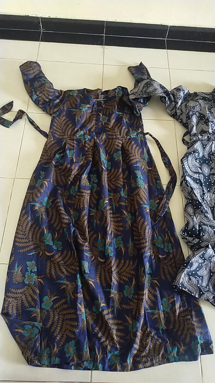 Gamis Batik Sriwedari Maxi Jumbo Bumil Busui Katun Sogan Allsize Ld 110