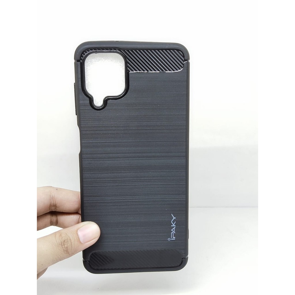 Case Slim Fit Carbon Samsung A12 M12 6.5 inchi Softshell Fiber Multi Carbon Anti Melar