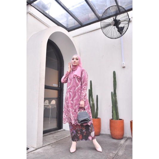 Njm✓Set Kebaya Tunik Tulle Mutiara(RealPict)FreeMasker/Kebaya Tunik Modern/Kebaya Tunik Bordir