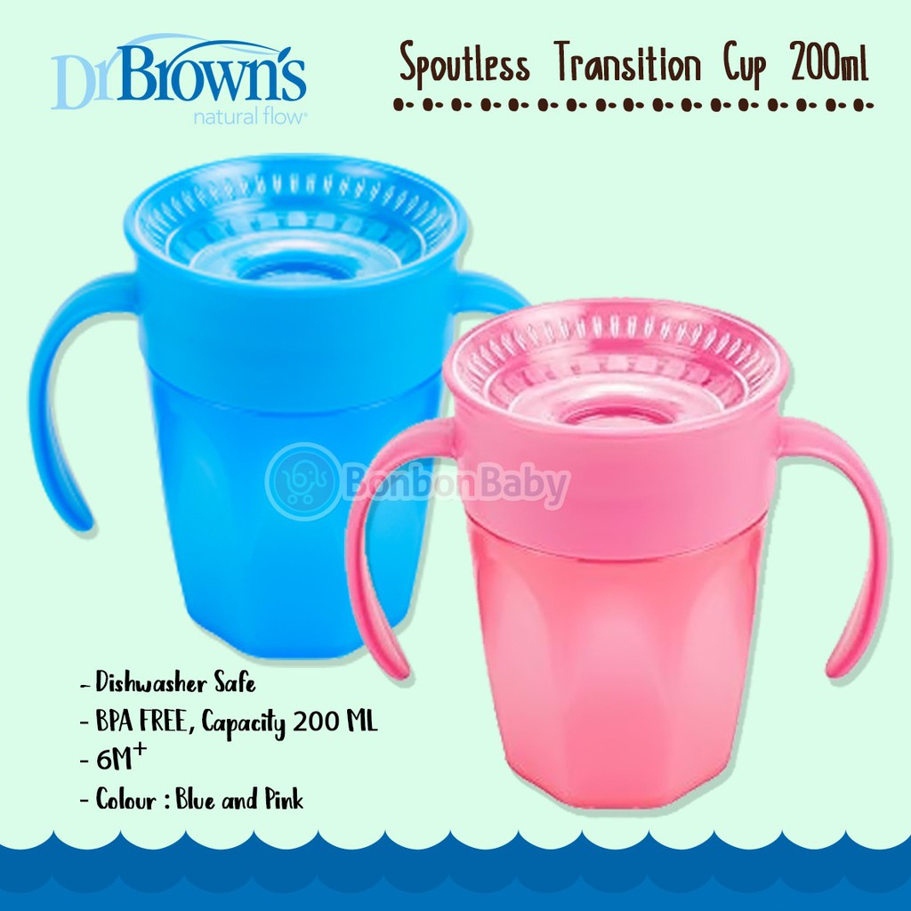 Dr Brown's Cheers 360 Spoutless Transition Cup 200ml / cup bayi - anak (71003 / 71004 / 71005 / 71006 )