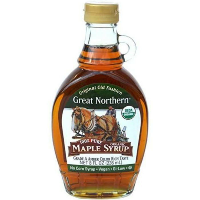 TERBARU ORGANIK PURE MAPLE SYRUP GRADE A (236ML) - RICH TASTE 