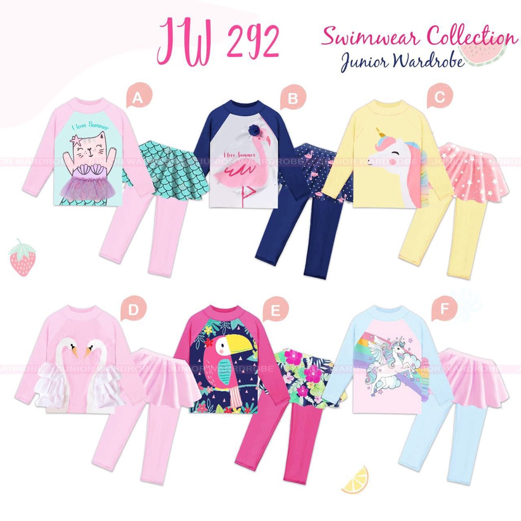 Baju Renang Anak Perempuan Swimwear JW 291 292 295 Unicorn Swan