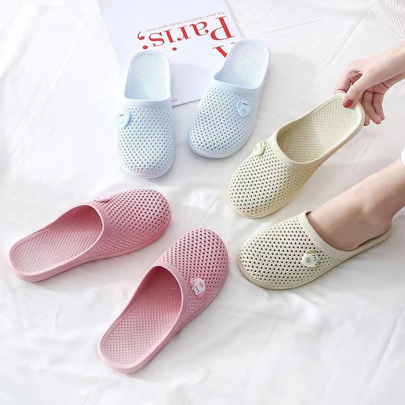 𝗘𝗕𝗦 ✅ COD SA004 Sandal Santai Wanita Rubber Lubang Lubang Kecil Warna Kamar Mandi Dapur Simple