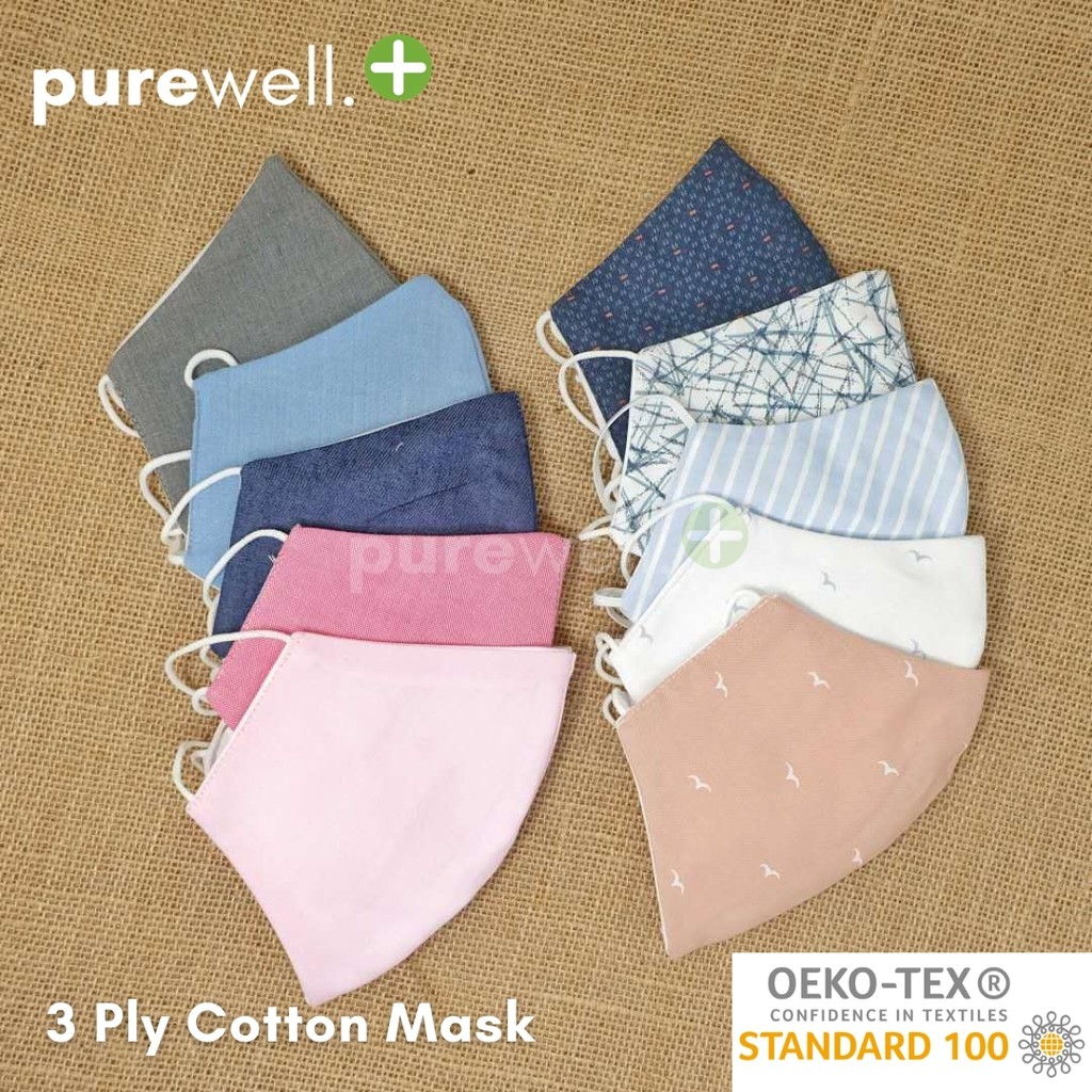 MASKER KAIN PREMIUM 3 LAPIS PLY DEWASA POLOS EARLOOP