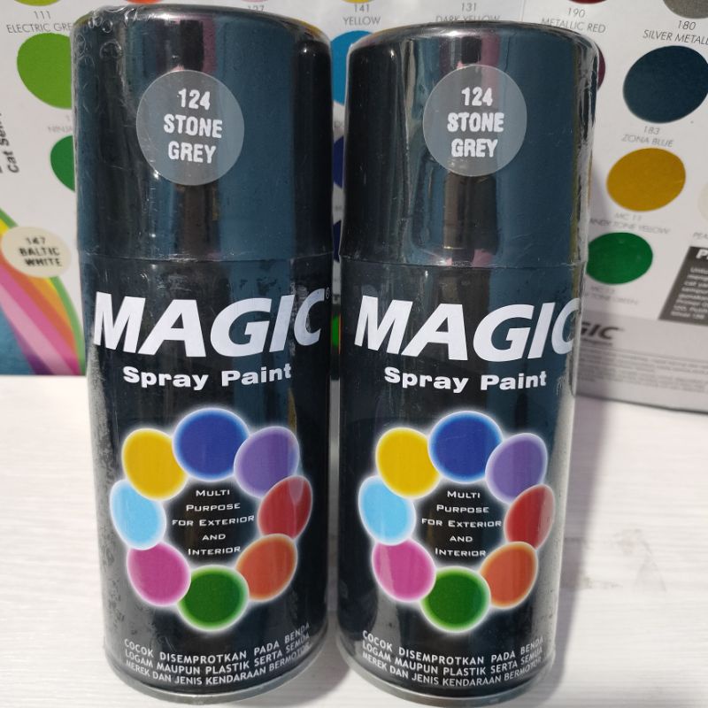 Magic Spray Paint Pilox Pilok Magic Stone Grey Abu Tua 124 Abu Abu 300cc Cat Semprot Serbaguna Magic Ukuran Besar 300 cc