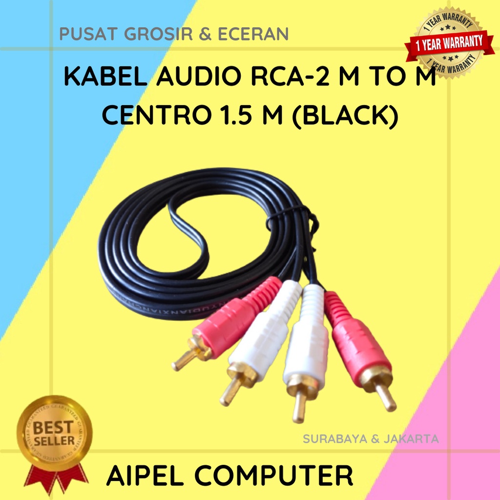 KAR2C1 | KABEL AUDIO RCA-2 MALE TO MALE CENTRO 1.5 M