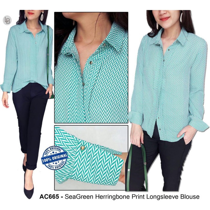 Kemeja Murah Wanita Terbaru BRANDED - Hijau Tosca- S