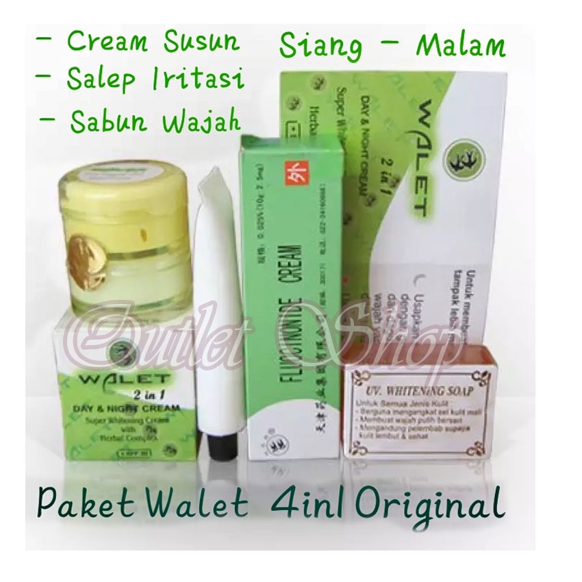 Paket Cream Susun Walet Siang Malam 4in1 + Salep Anti Iritasi walet + sabun Walet Dhilisa Original B
