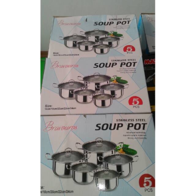 Panci Set Soup Pot 5pcs