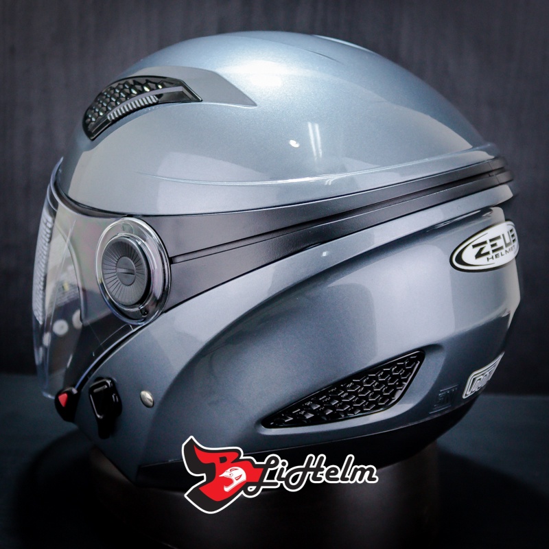 HELM ZEUS ZS 610 TITANIUM | ZS-610 HALF FACE HELMET SNI | DOUBLE VISOR-1
