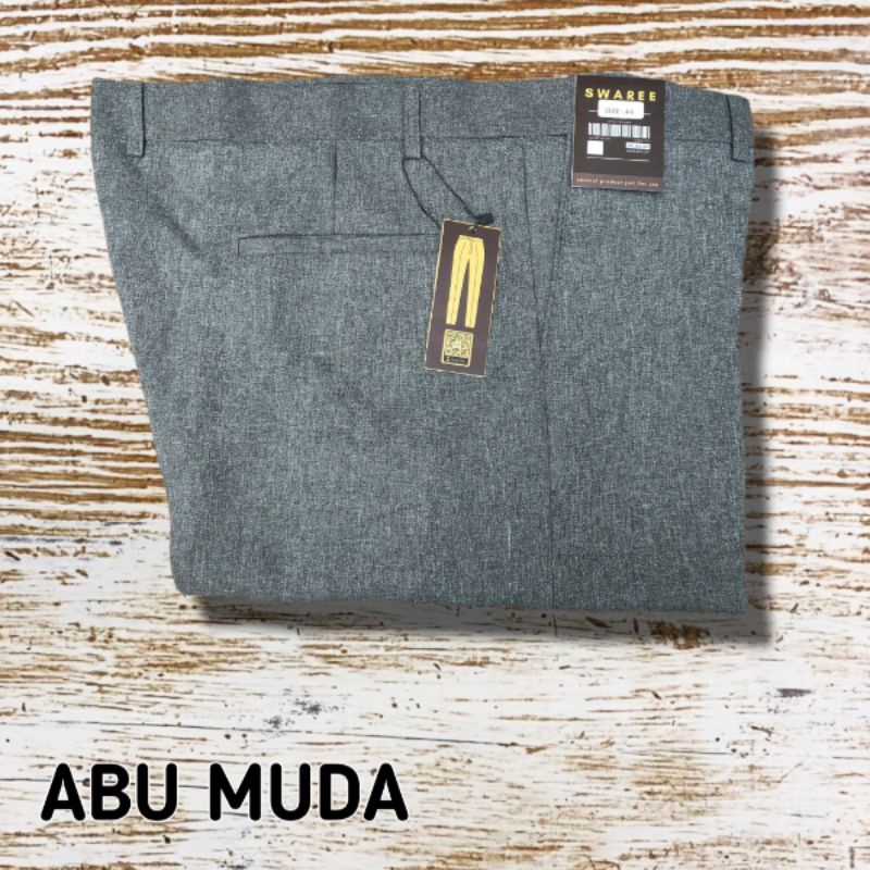 Celana Bahan Pria Slim Fit Formal Kain Wol