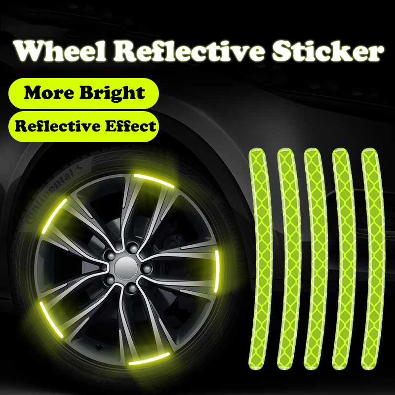 20pcs Stiker Reflektif Luminous Untuk Dekorasi Hub Velg Mobil