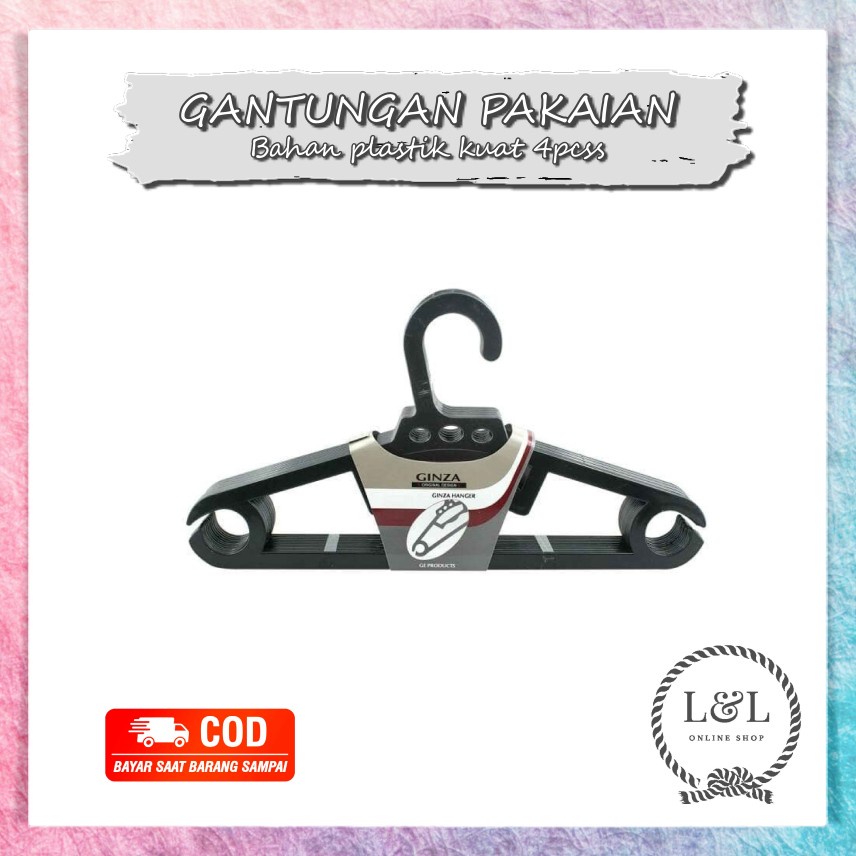 Gantungan Baju Plastik Hanger Baju Plastik Hanger Gantungan Pakaian Isi 4 pcs