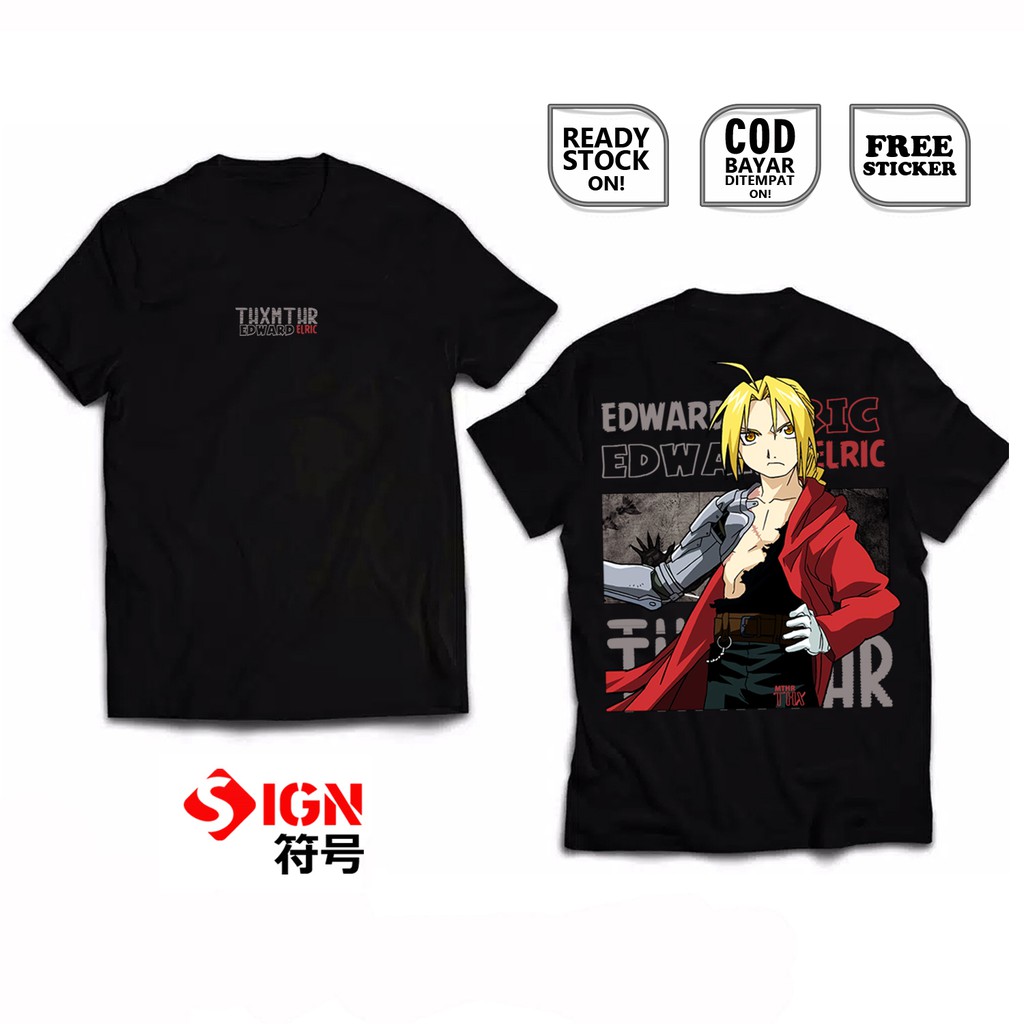 KAOS EDWARD ELRIC FULLMETAL ALCHEMIST ANIME MANGA BAJU JEPANG ALPHONSE ROY MUSTANG WINRY HOHENHEIM S